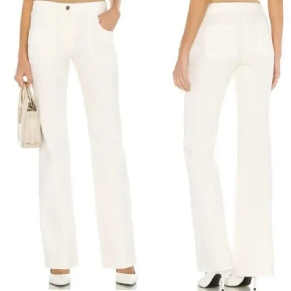 Nili Lotan NWT Oakland Wide-Leg Stretch Twill Pant in Eggshell Women's Size 6 - Picture 2 of 10